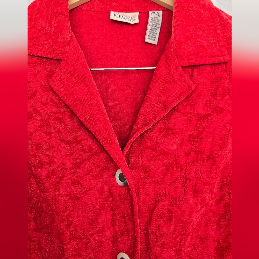 Vintage Classic Elements Red Textured Blazer - image 2